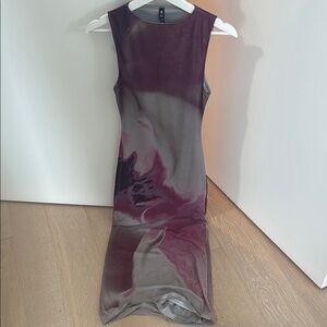 Motel Rocks Purple Sheath Maxi Dress Sleeveless Crew Neck